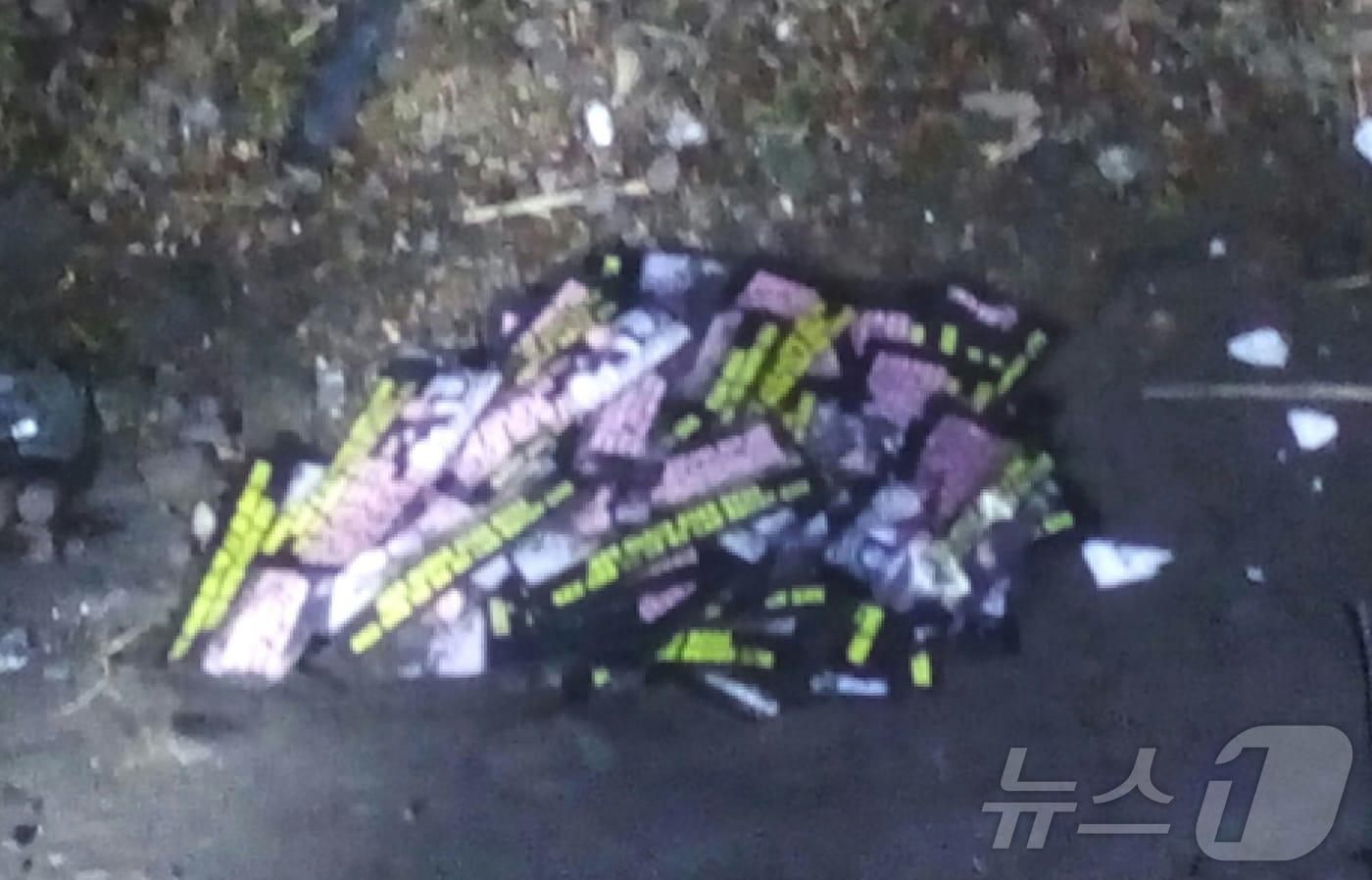 Photo of anti-North Korea leaflets North Korea claims were scattered from the South on February 18, 2024 / Rodong Sinmun