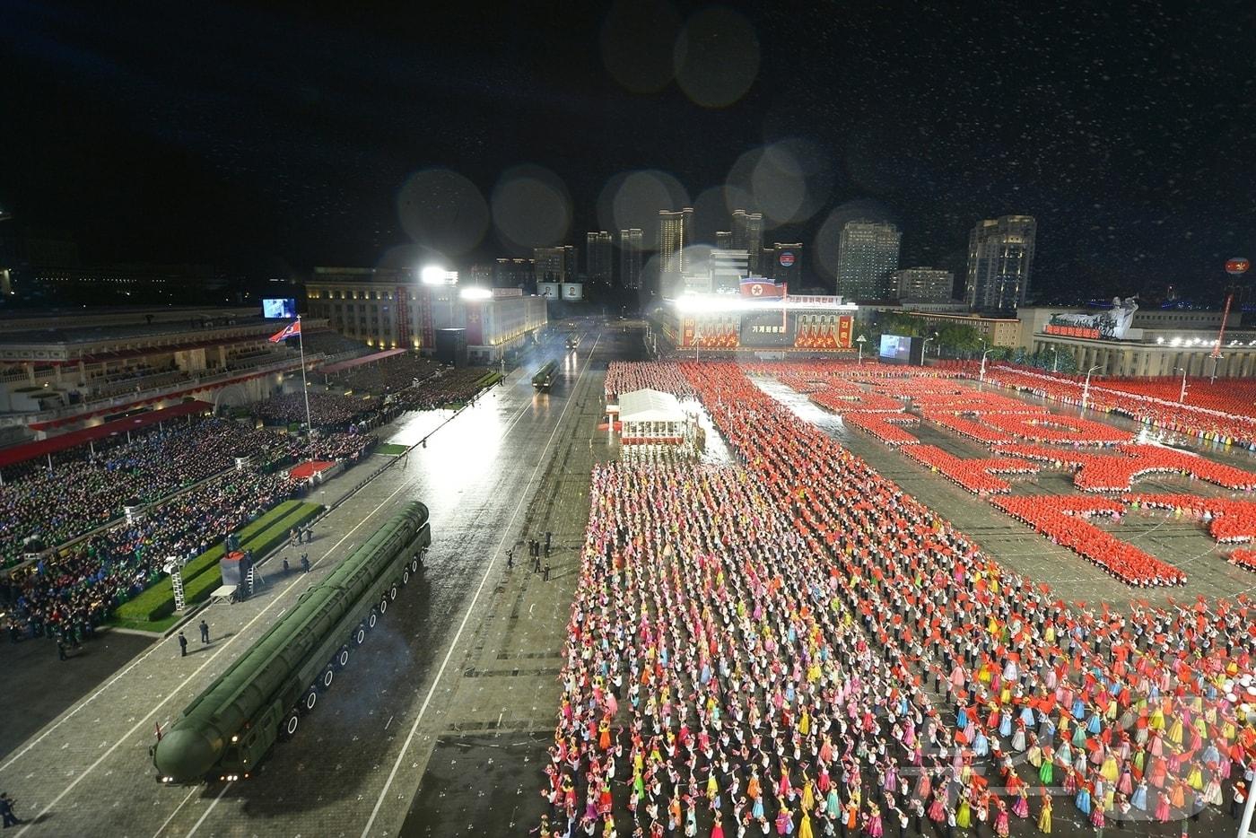 North Korea held a military parade at Kim Il-sung Square in Pyongyang on October 10 last year to celebrate the 80th anniversary of the founding of the Workers' Party. The new intercontinental ballistic missile (ICBM), the Hwasong-20, was also unveiled for the first time that day / Rodong Sinmun