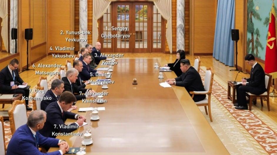 On October 10, Kim Jong Un, General Secretary of the Workers&#39; Party of Korea, held talks with a visiting Russian delegation to mark the 80th anniversary of the party&#39;s founding / Korean Central TV, NK News