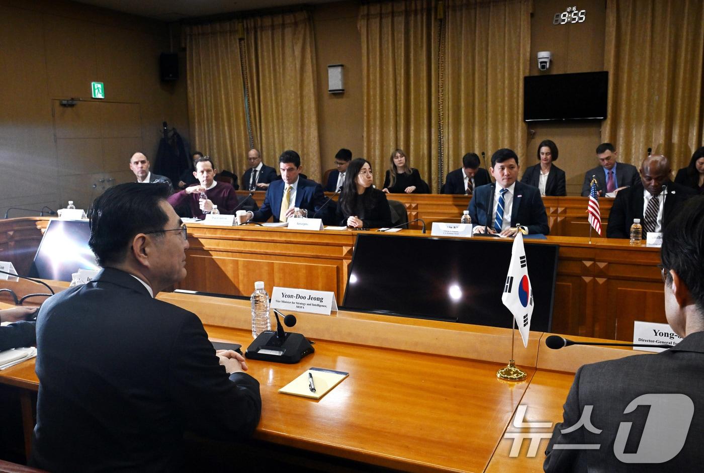 Follow-up Consultation on the Joint Fact Sheet of the Korea-U.S. Summit Meeting Held at the Ministry of Foreign Affairs Building in Jongno-gu, Seoul on Tuesday morning / News1