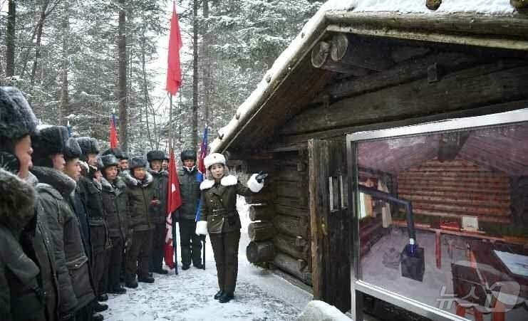 The Rodong Sinmun, the official newspaper of North Korea&#39;s Workers&#39; Party, reported on Thursday that the national youth and student expeditionary march to the revolutionary historic sites in the Paektu Mountain region visited the Paektu Mountain Secret Camp Homestead on the previous day / Rodong Sinmun