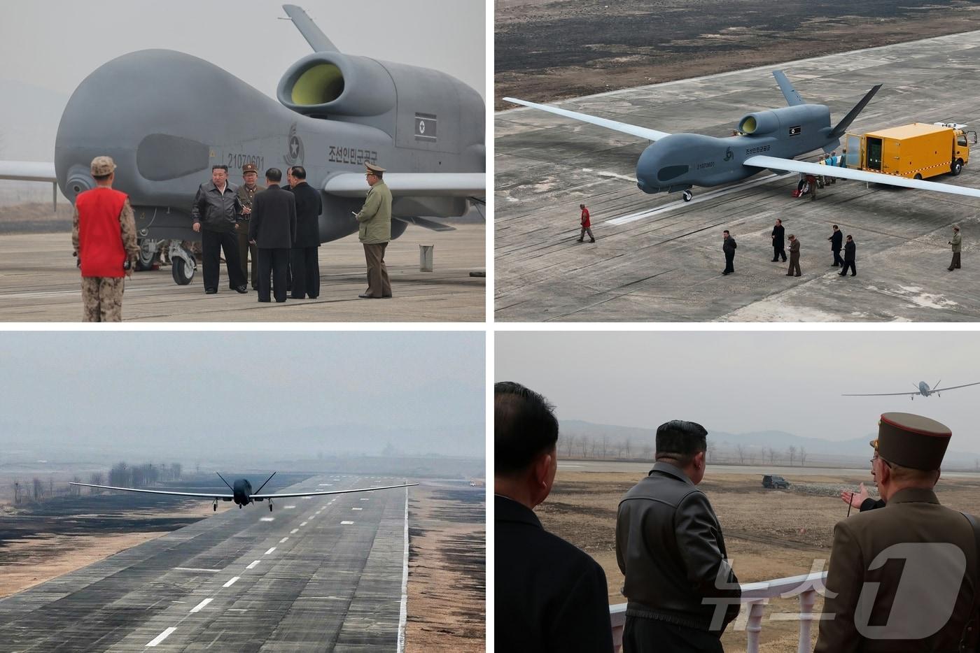 Kim Jong Un, General Secretary of the Workers' Party of Korea, inspecting various newly developed and produced unmanned reconnaissance and suicide attack drones and observing performance tests in March last year / Rodong Sinmun
