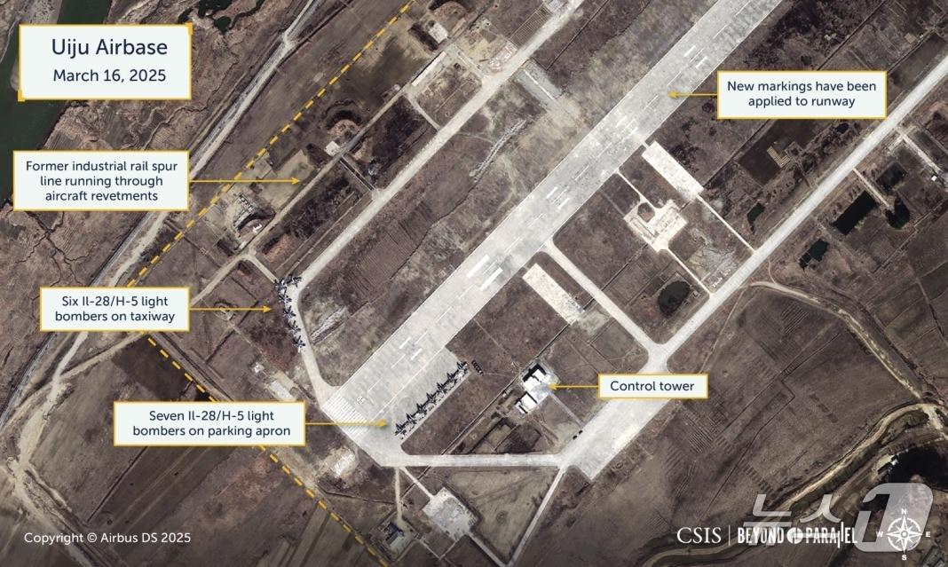 North Korea’s Sinuiju Airfield in North Pyongan Province, fully restored as of March. / Beyond Parallel website