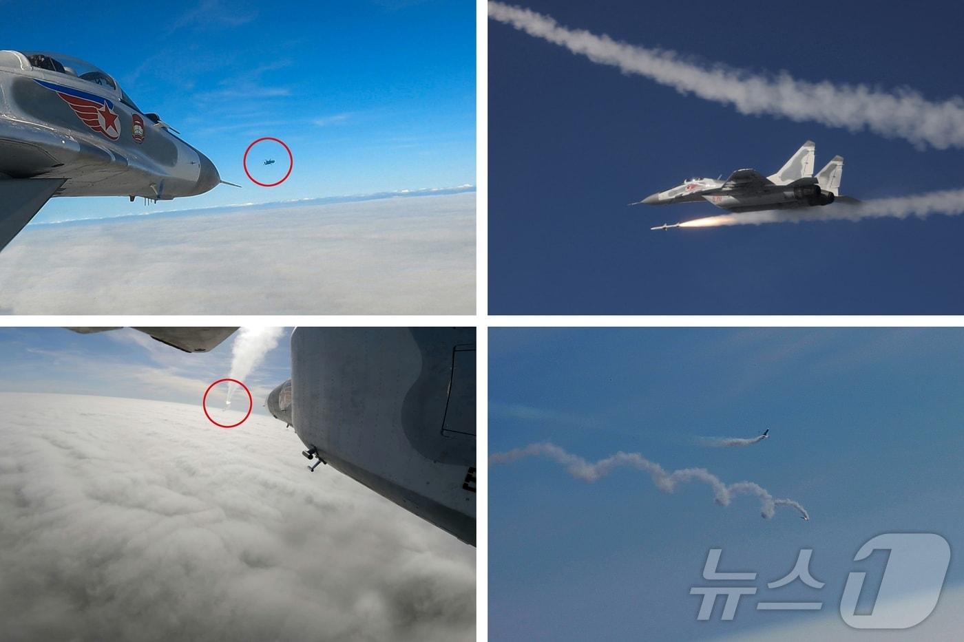 The People&#39;s Army&#39;s 1st Guards Air Division conducted North Korean Air and Air Defense drills. / Rodong Sinmun