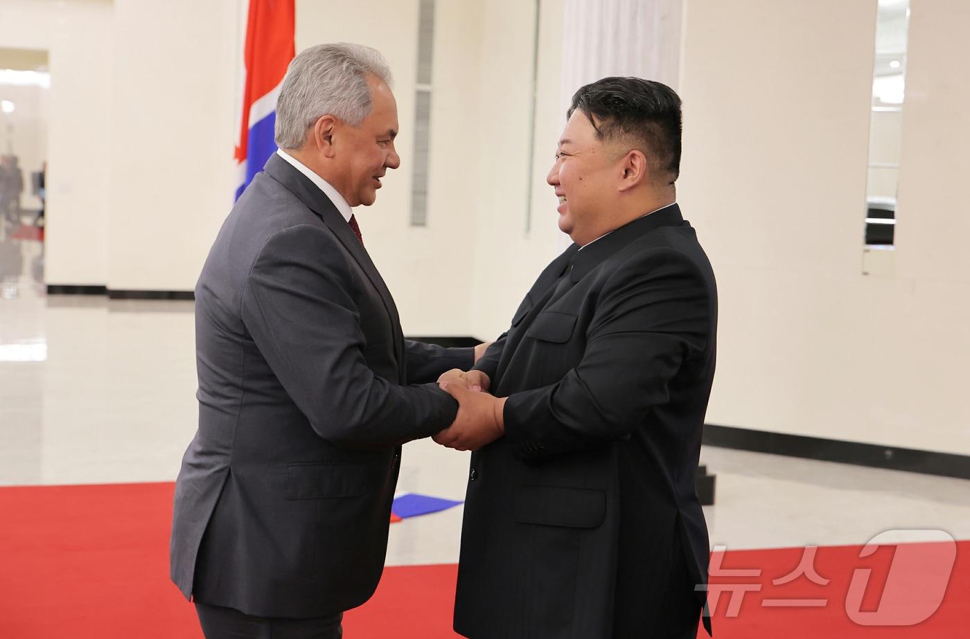 North Korean Workers&#39; Party General Secretary Kim Jong Un met with Russia&#39;s Security Council Secretary Sergei Shoigu on Tuesday and accepted a plan for the Democratic People&#39;s Republic of Korea to cooperate within the scope of a treaty between the two countries, the party&#39;s official newspaper Rodong Sinmun reported / Rodong Sinmun