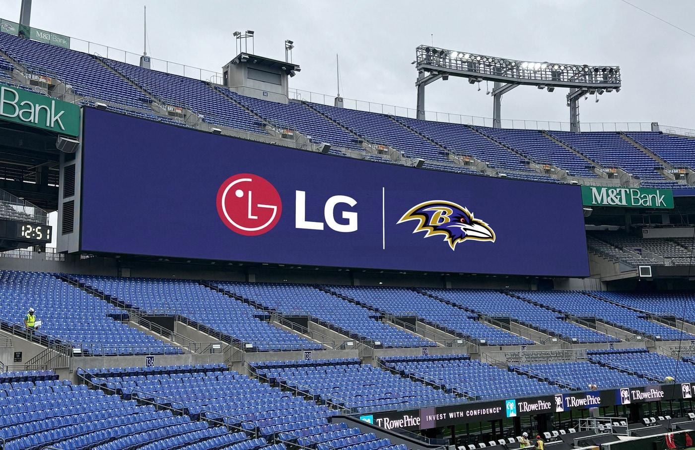 LG Electronics is partnering with the Baltimore Ravens, a traditional powerhouse in the National Football League (NFL), to supply digital signage for their home stadium / Provided by LG Electronics