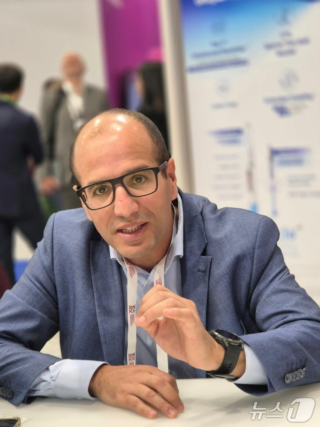 Salim Benkhalifa, Medical Director of Celltrion&#39;s French subsidiary, doing an interview / News1