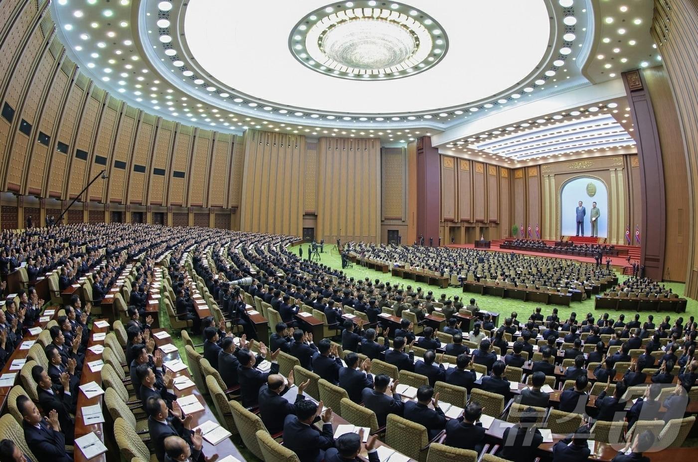 The Supreme People's Assembly of North Korea in session at the Mansudae Assembly Hall / Rodong Sinmun