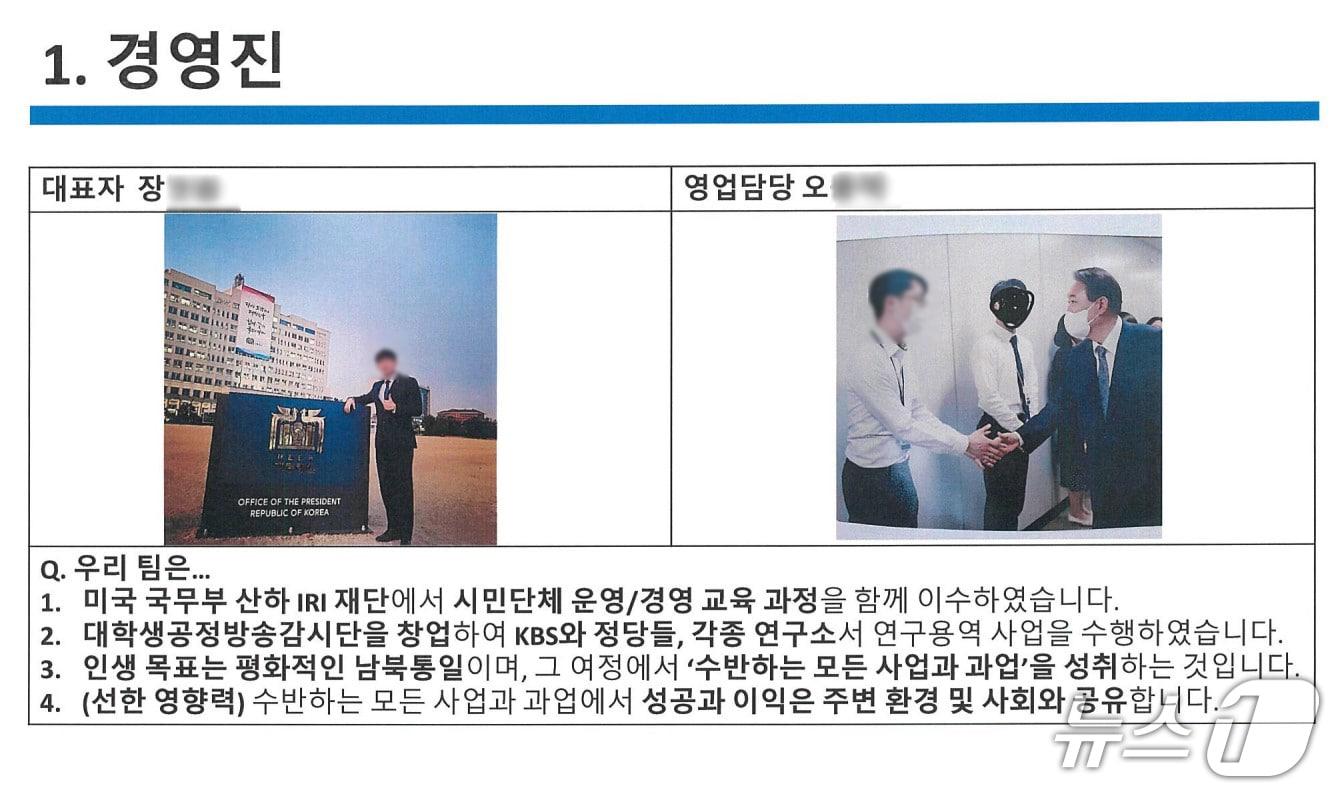 Documents submitted by Mr. Oh and others, who are under investigation by military and police authorities on suspicion of sending drones to North Korea, in order to receive startup support within the university / Provided by Park Sung-joon's Office