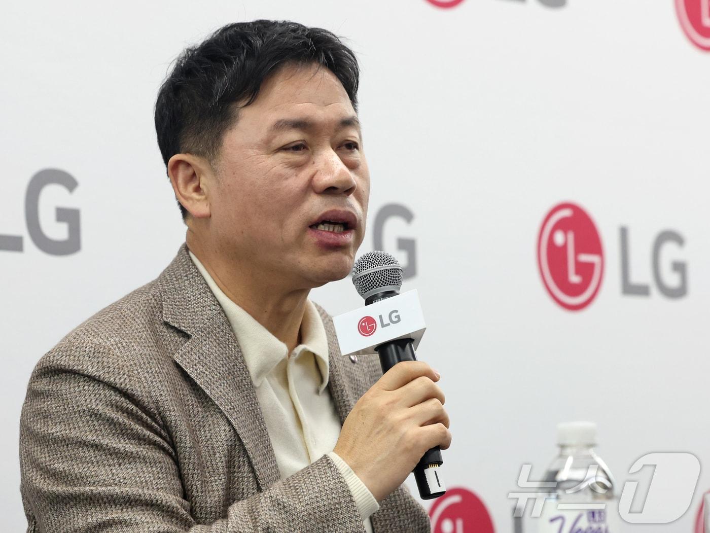 Ryu Jae-cheol, President and CEO of LG Electronics, delivers opening remarks at the CES 2026 LG Electronics Press Conference held at the Las Vegas Convention Center (LVCC) in Las Vegas, Nevada, on January 7 2026.1.8 / News1