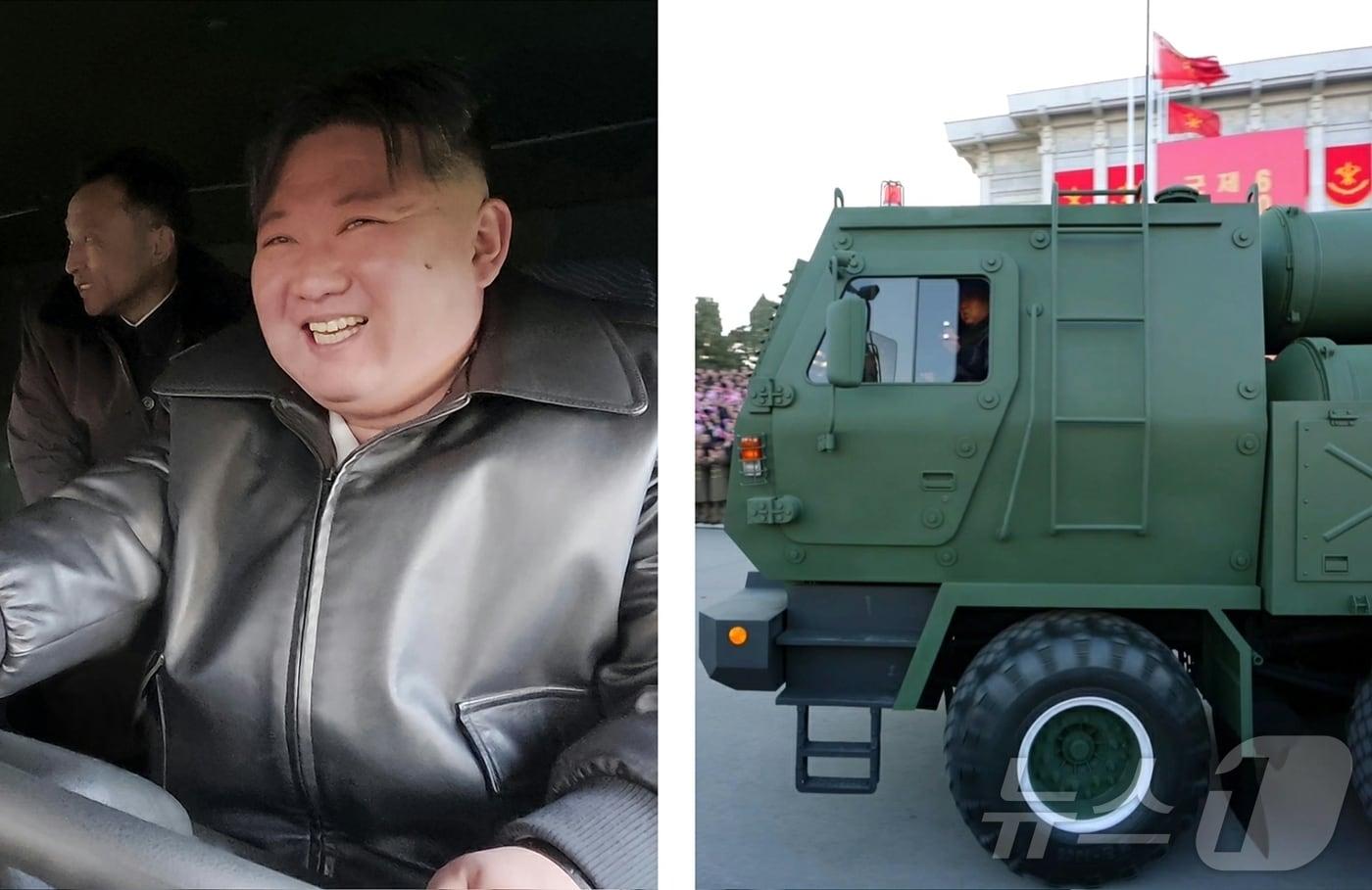 The Rodong Sinmun, the official newspaper of North Korea's Workers' Party, reported on Thursday that an event was held in Pyongyang on the 18th to commemorate the 9th Party Congress, where workers engaged in the military industry presented a 600mm large-caliber multiple rocket launcher to the Party. The photo shows Kim Jong Un, General Secretary of the Workers' Party, inspecting the multiple rocket launcher vehicle / Rodong Sinmun