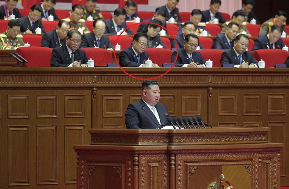 Choe Ryong-hae, Chairman of the Presidium of the Supreme People's Assembly, seated in the front row of the presidium at the 9th Congress of the Workers' Party of Korea / Rodong Sinmun