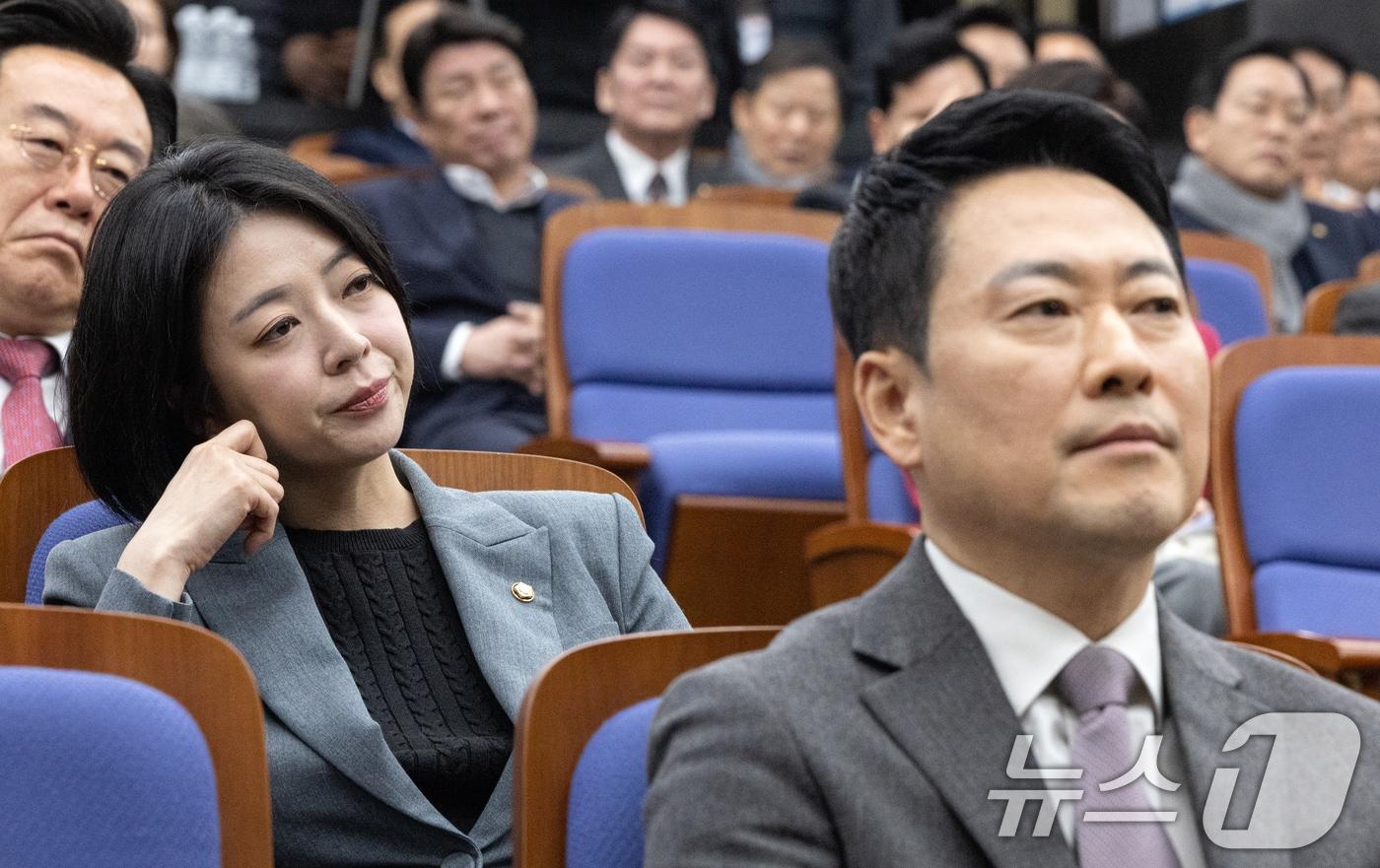 Baek Hyun-jin, a member of the People Power Party, is attending a general meeting of lawmakers held at the National Assembly in Yeouido, Seoul, on February 23 2026.2.23 / News1