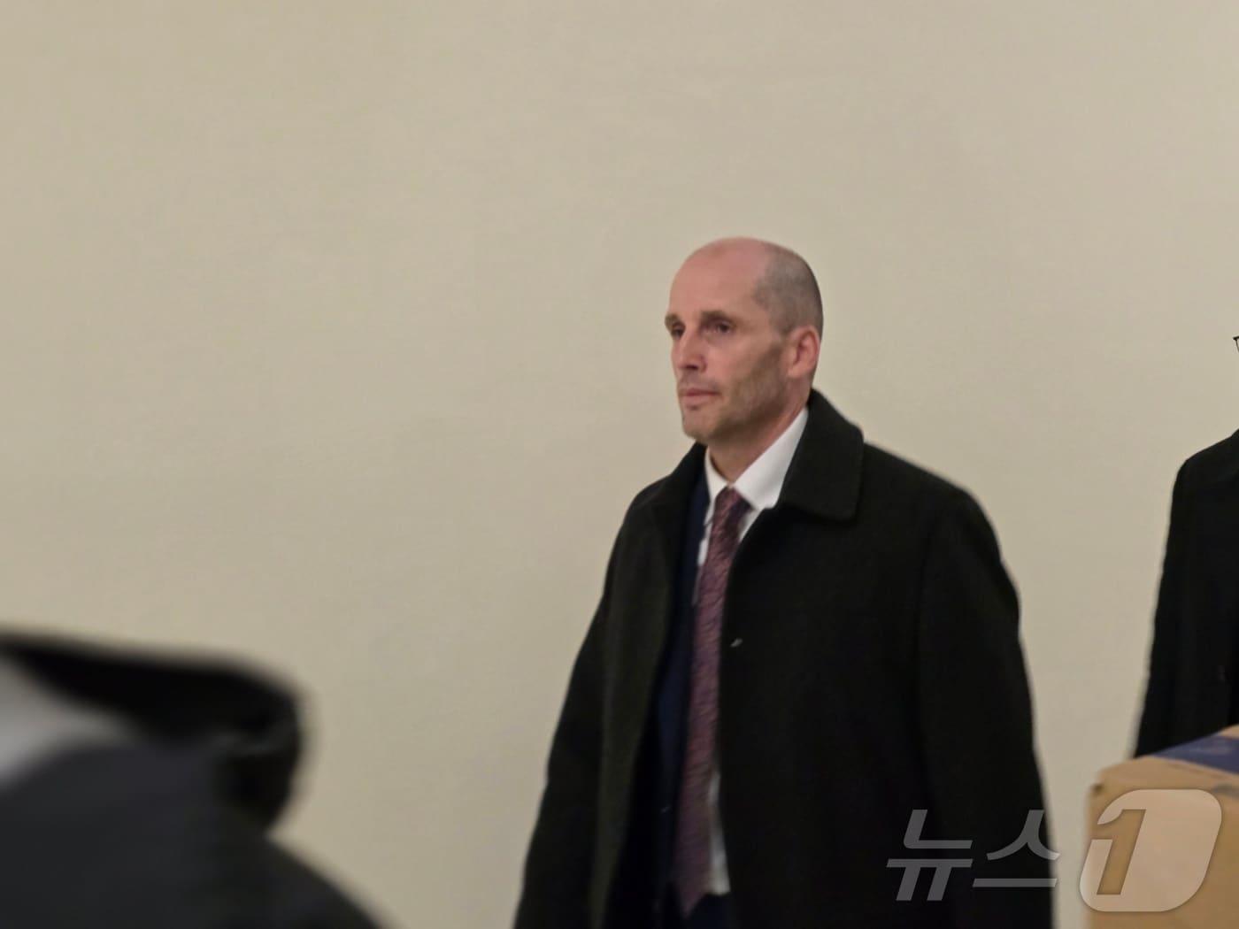 Harold Rogers, interim CEO of Coupang Korea, is returning home after testifying at a U.S. House investigation into discriminatory treatment of Korea's Coupang held at the U.S. Capitol in Washington, D.C., on Monday 2026.02.23 / News1