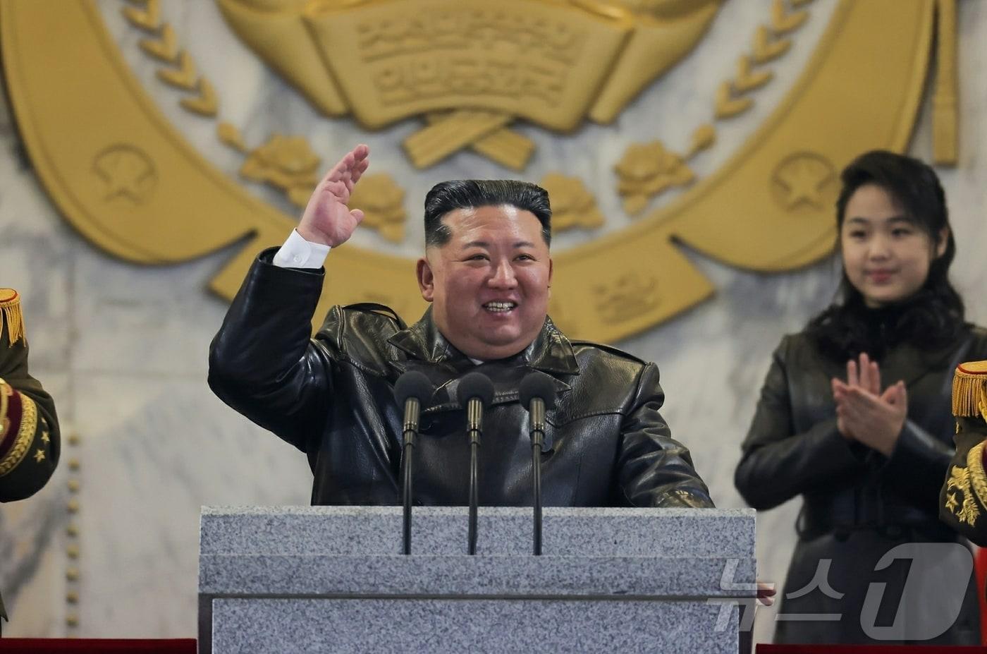 North Korea held a military parade at Kim Il Sung Square in Pyongyang on Wednesday to commemorate the closing of the 9th Workers' Party Congress. In his speech, Kim Jong Un, General Secretary of the Workers' Party, emphasized that our armed forces are prepared for any situation and will immediately launch a merciless retaliatory strike against any military hostile act by any force. Kim Jong Un delivering his speech, with his daughter Ju Ae visible behind him / Rodong Sinmun