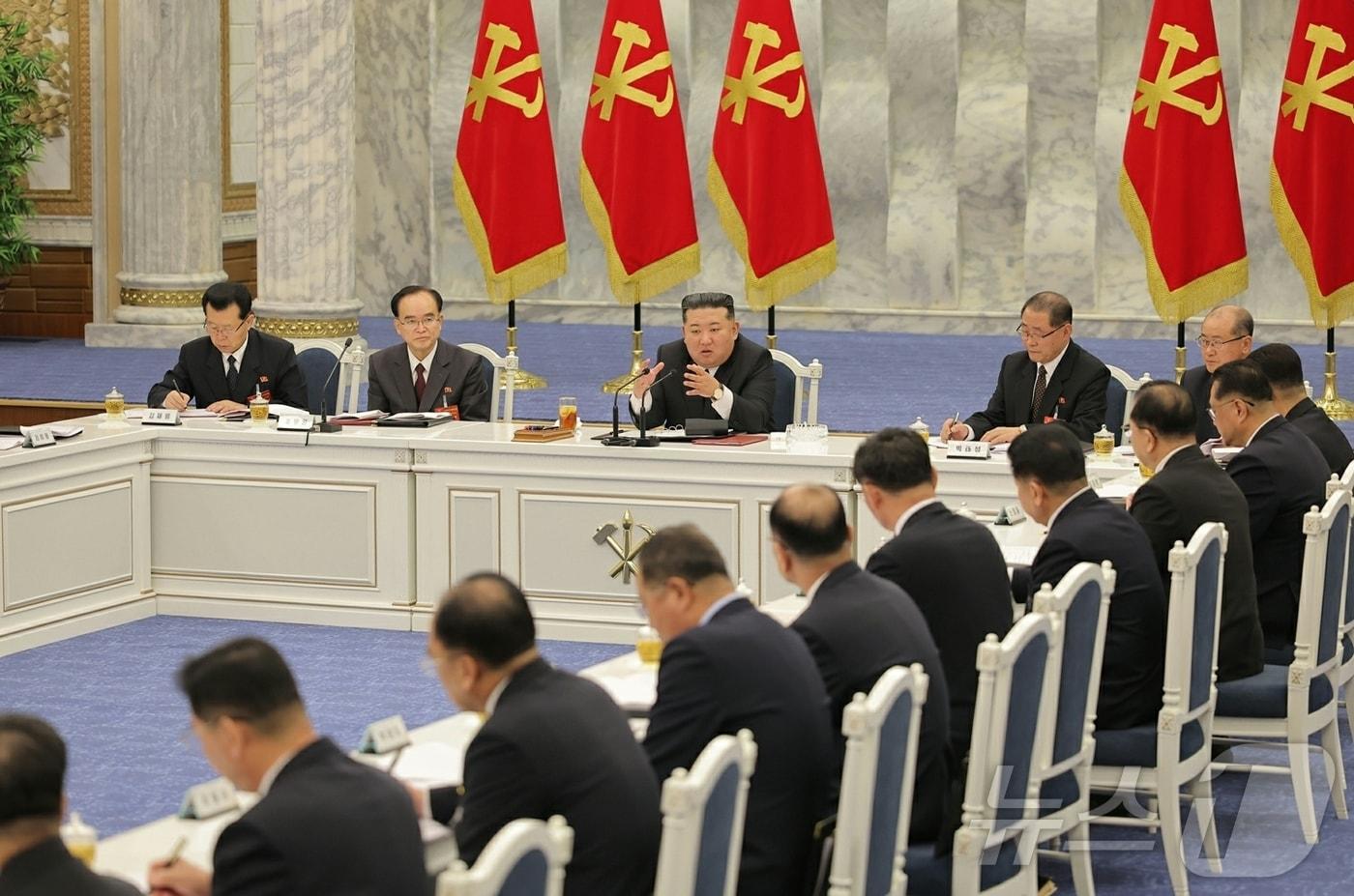 The Rodong Sinmun, the official newspaper of North Korea's Workers' Party, reported on Thursday that the first meeting of the Political Bureau of the 9th Central Committee of the Workers' Party of Korea was held at the headquarters of the Party Central Committee on Wednesday / Rodong Sinmun