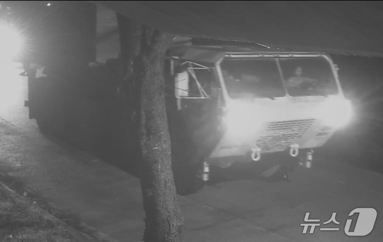 A convoy transporting six THAAD launchers and other equipment deployed to the Seongju base in North Gyeongsang Province was seen leaving the base around 12:30 a.m. (South Korean time) on March 3 2026.3.11 / News1