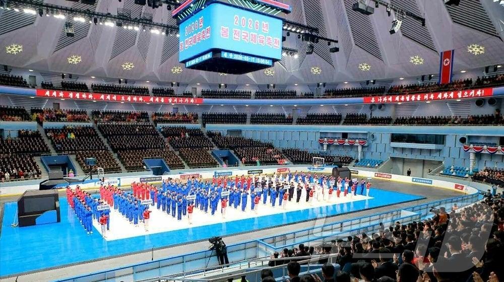 On Wednesday, Rodong Sinmun, the official newspaper of North Korea’s Workers’ Party, reported that the 2026 Spring National Sports Festival had opened, noting that the festival would be divided into professional and mass sports categories, featuring competitions in over 540 events across some 30 sports, including soccer, basketball, volleyball, weightlifting, gymnastics, and taekwondo / Rodong Sinmun