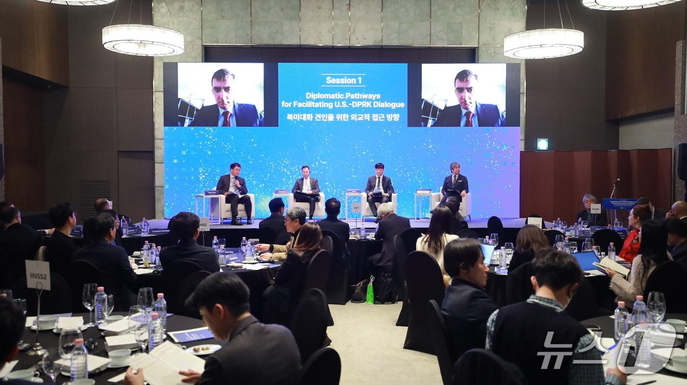A conference hosted by the Institute for National Security Strategy titled, Establishing a Peace Regime on the Korean Peninsula through Facilitating U.S.-North Korea Dialogue, was held on Monday afternoon at The Plaza Hotel in Jung-gu, Seoul / Provided by Institute for National Security Strategy (INSS)