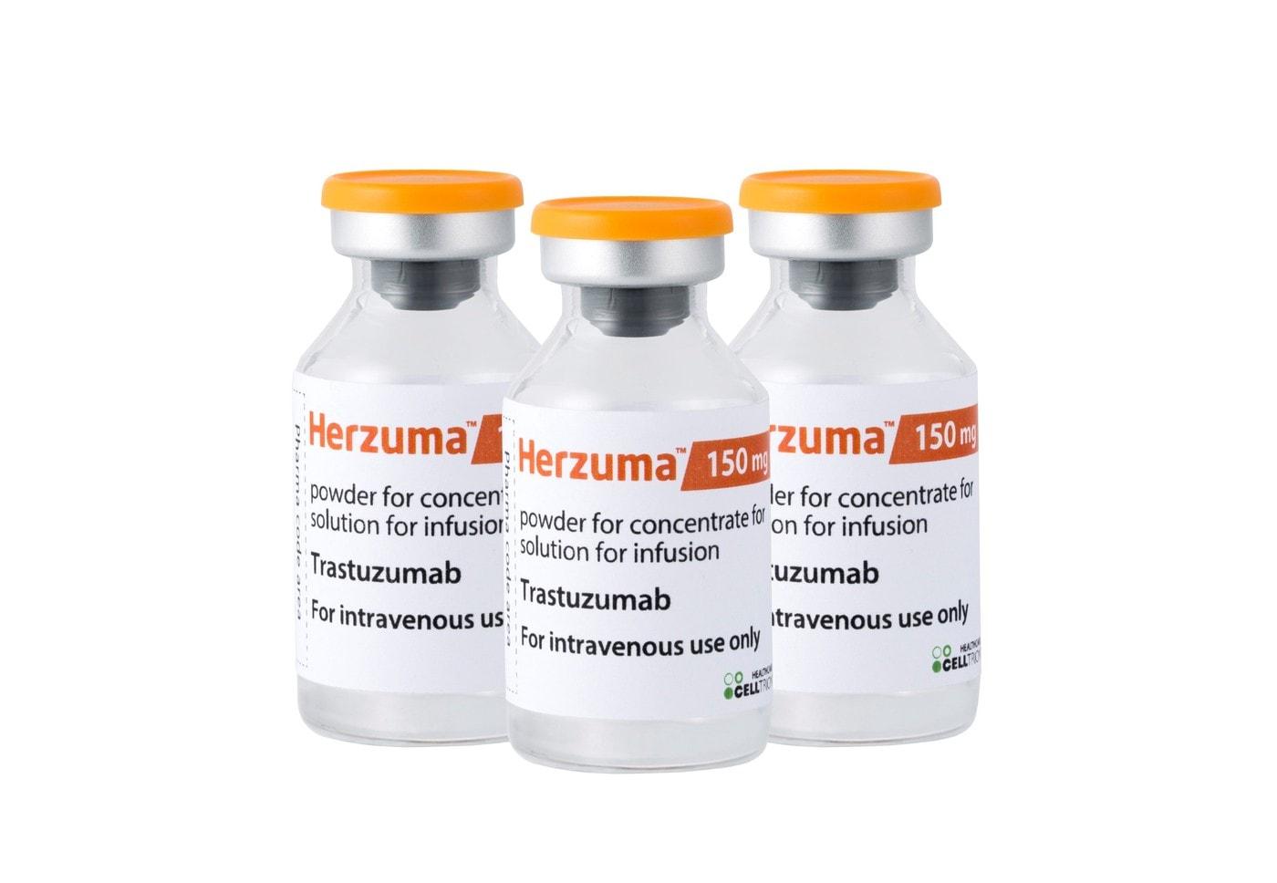 Celltrion's anti-cancer drug Herzuma (generic name: trastuzumab) intravenous (IV) formulation (Provided by Celltrion) / News1