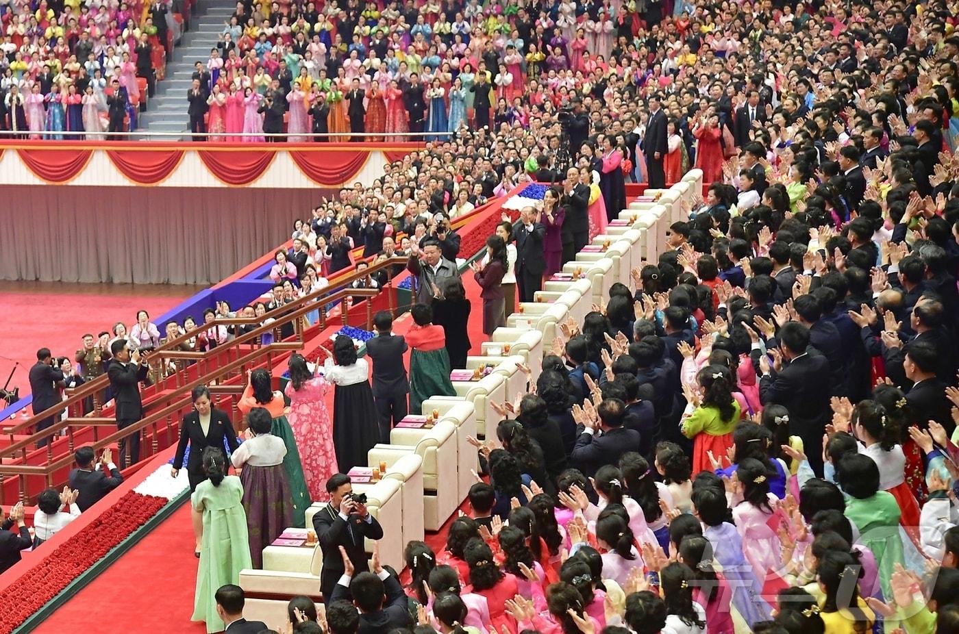 The Rodong Sinmun, the official newspaper of North Korea's Workers' Party, reported on Monday that a performance commemorating International Women's Day was held at the Pyongyang Gymnasium on the previous day. Kim Jong Un, the Party's General Secretary, attended the performance with his wife, Ri Sol-ju, and his daughter, Ju Ae / Rodong Sinmun