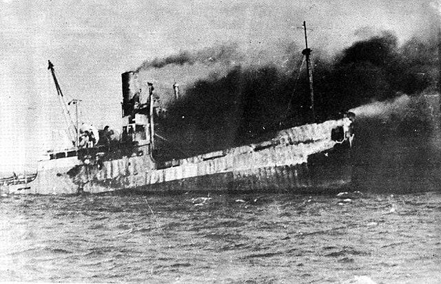 The USS Houston, a U.S. transport ship hit during the Bays of Pigs Invasion / Unknown author, Public domain, via Wikimedia Commons