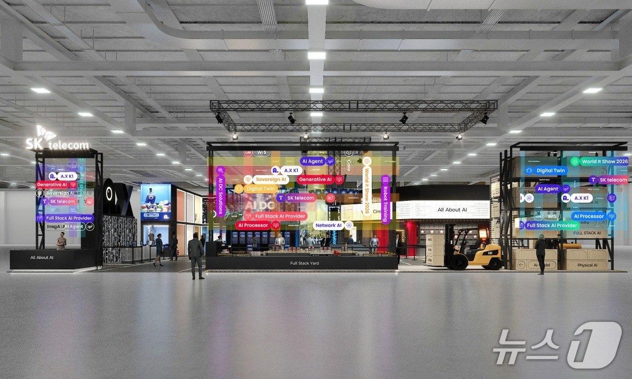 Bird's-eye view of the SKT exhibition hall at World IT Show 2026 / Provided by SK Telecom