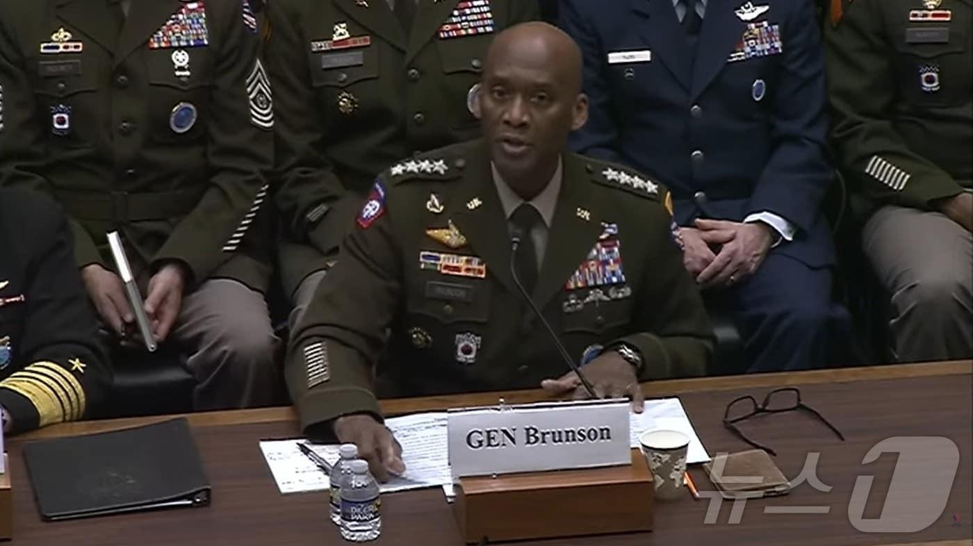 Commander Xavier Brunson of U.S. Forces Korea testifies at a House Armed Services Committee hearing on Wednesday, 2026.04.22 / News1