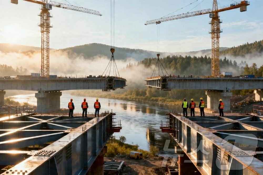 On Thursday, Rodong Sinmun, the official newspaper of North Korea’s Workers’ Party, reported that work to connect the two sections of the road bridge across the North Korea-Russia border was successfully completed on Tuesday. The newspaper stated that the project is being carried out in accordance with the agreement reached at the North Korea-Russia summit in Pyongyang / Rodong Sinmun