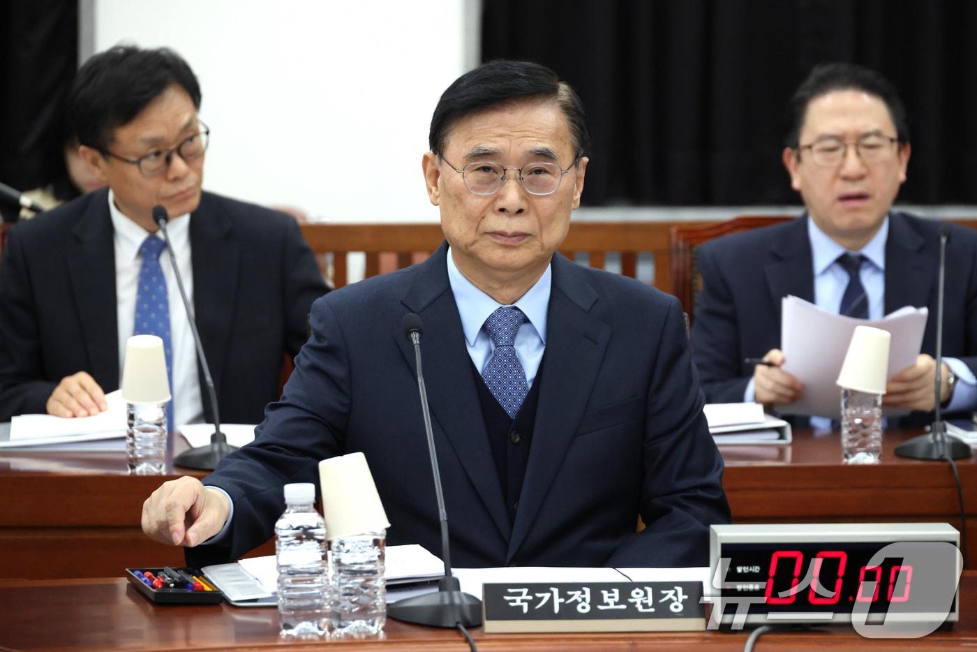 Lee Jong-seok, Director of the National Intelligence Service, attends a plenary session of the Intelligence Committee held at the National Assembly in Yeouido, Seoul, on Monday 2026.4.6 / News1