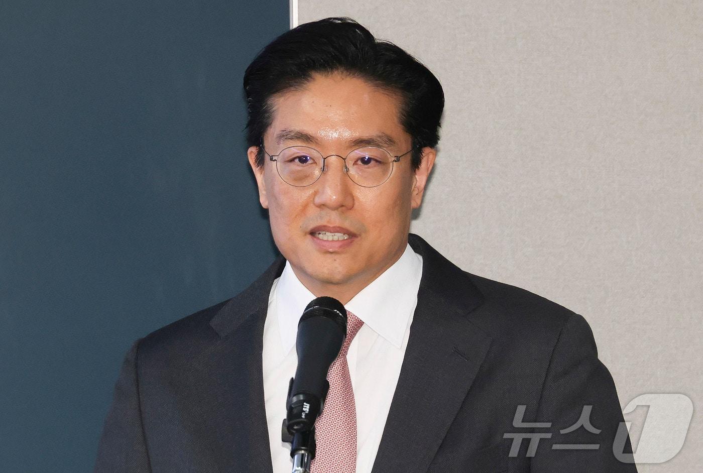 Samchundang Pharma CEO Jeon In-seok speaks during a press conference at the company’s headquarters in Asia, April 6, 2026. / Courtesy of News1