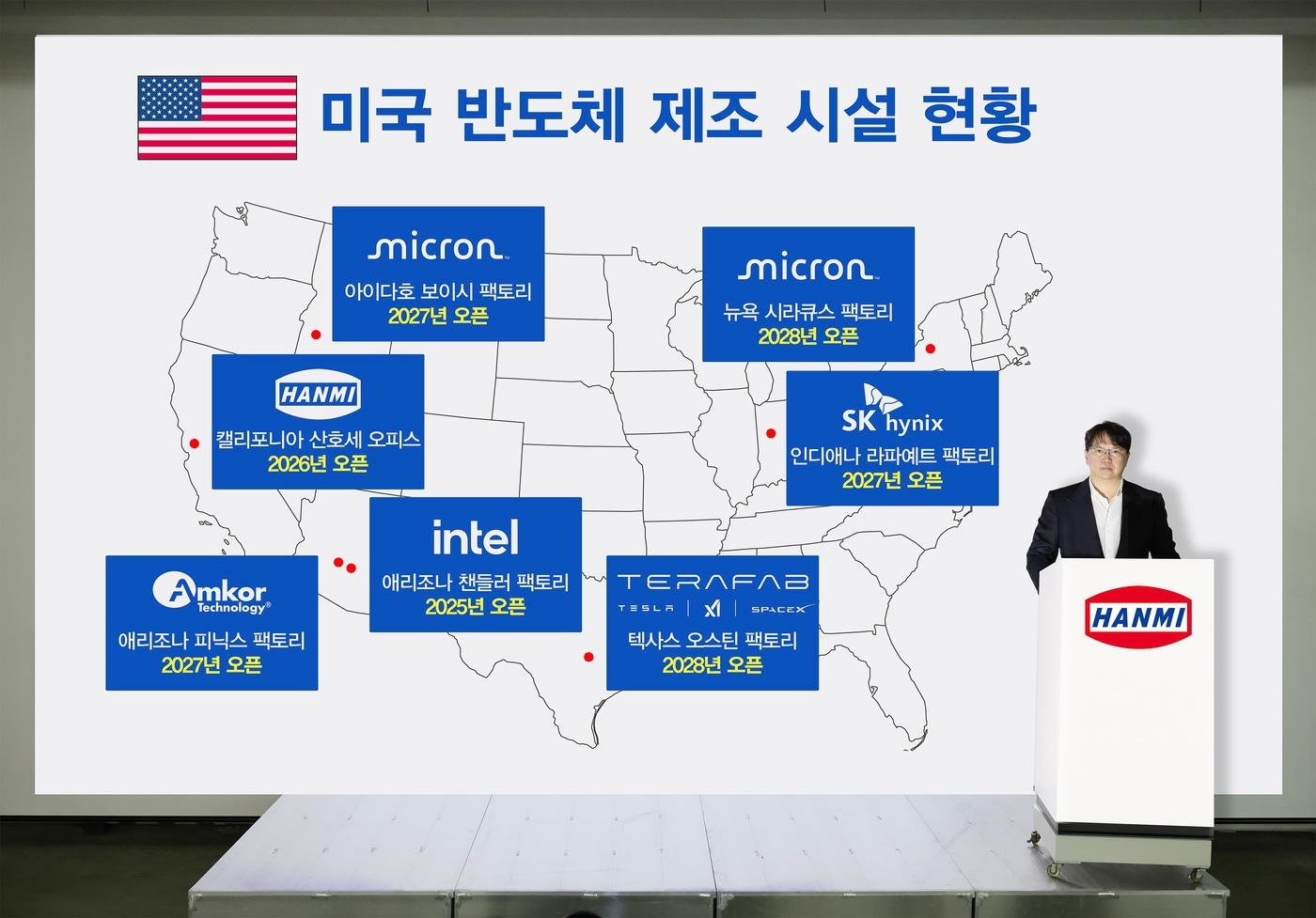 Hanmi Semiconductor Chairman Kwak Dong-shin is announcing plans to establish Hanmi USA at the company’s Incheon headquarters / Provided by the Hanmi Semiconductor